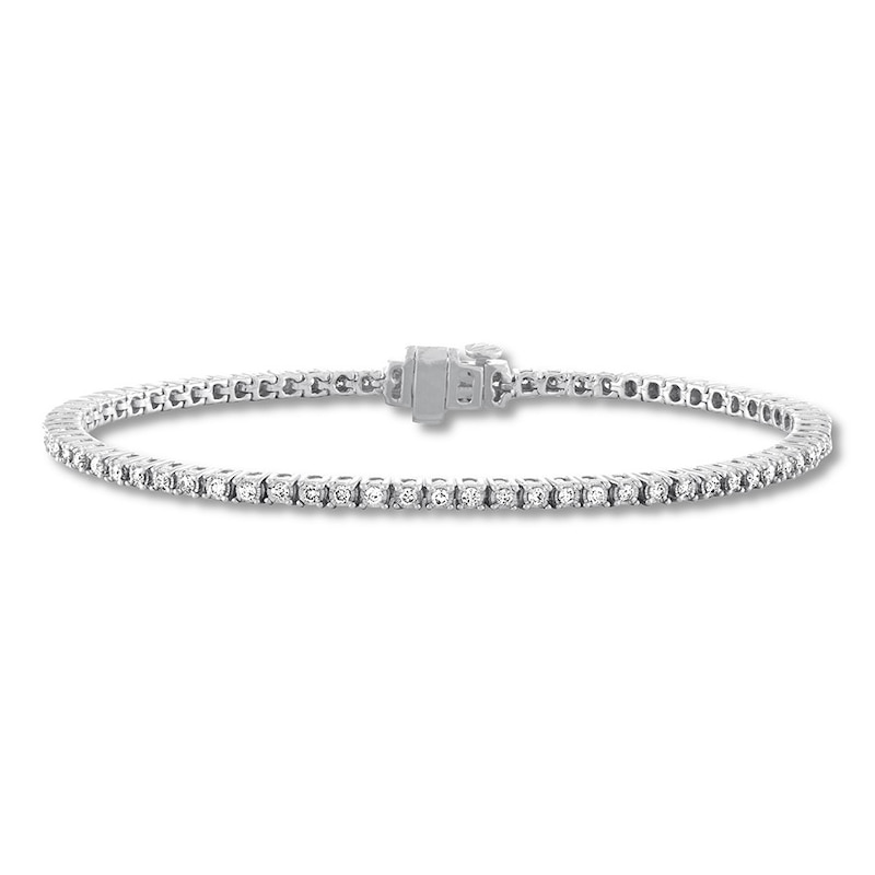 Main Image 1 of Previously Owned Diamond Bracelet 1 carat tw Round-cut 14K White Gold