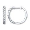 Thumbnail Image 0 of Previously Owned Diamond Hoop Earrings 1/4 ct tw Round-cut 14K White Gold
