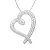 Thumbnail Image 1 of Previously Owned Diamond Heart Necklace 1/4 ct tw Round-cut 10K White Gold