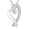 Thumbnail Image 3 of Previously Owned Diamond Heart Necklace 1/4 ct tw Round-cut 10K White Gold
