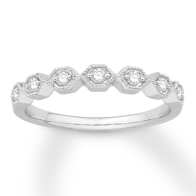 Main Image 1 of Previously Owned Diamond Anniversary Band 1/6 ct tw Round-cut 10K White Gold