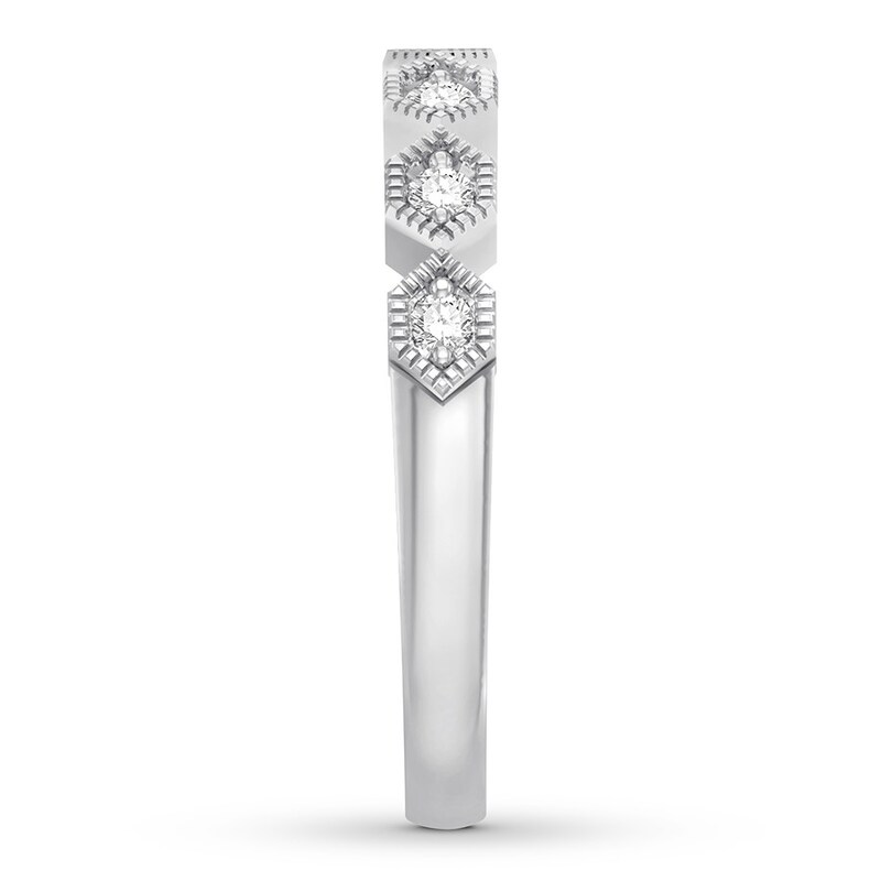 Main Image 3 of Previously Owned Diamond Anniversary Band 1/6 ct tw Round-cut 10K White Gold