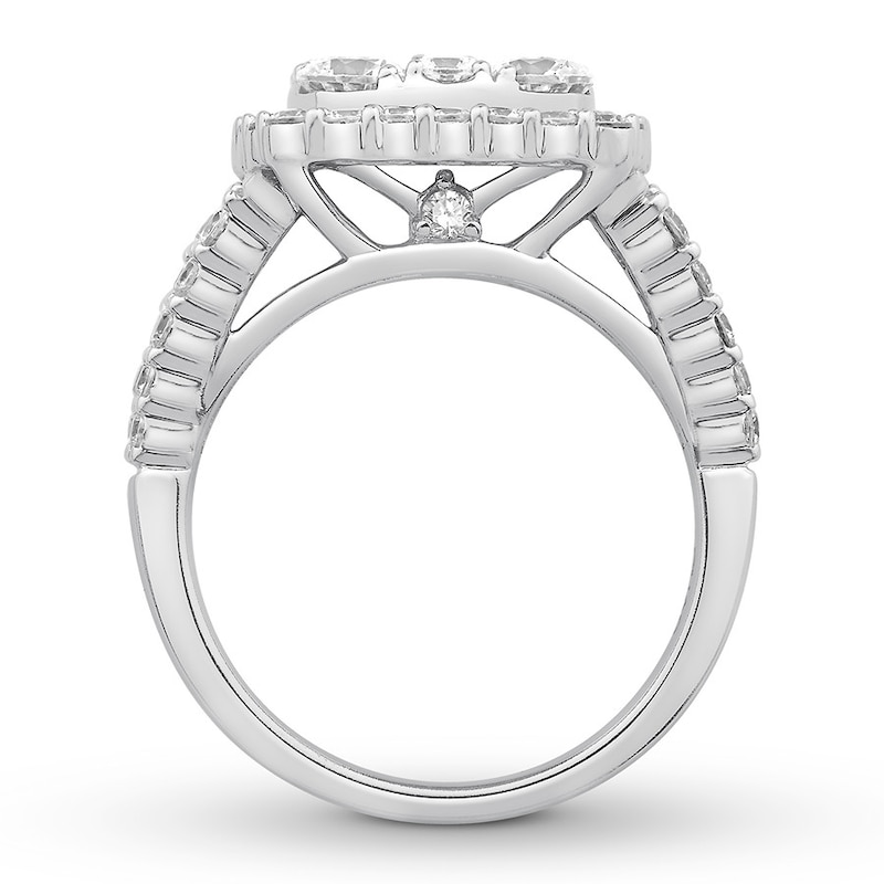 Main Image 2 of Previously Owned Diamond Engagement Ring 2-3/4 ct tw Round-cut 14K White Gold