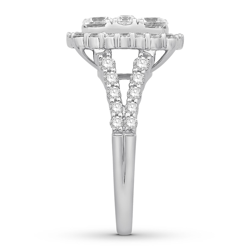 Main Image 3 of Previously Owned Diamond Engagement Ring 2-3/4 ct tw Round-cut 14K White Gold