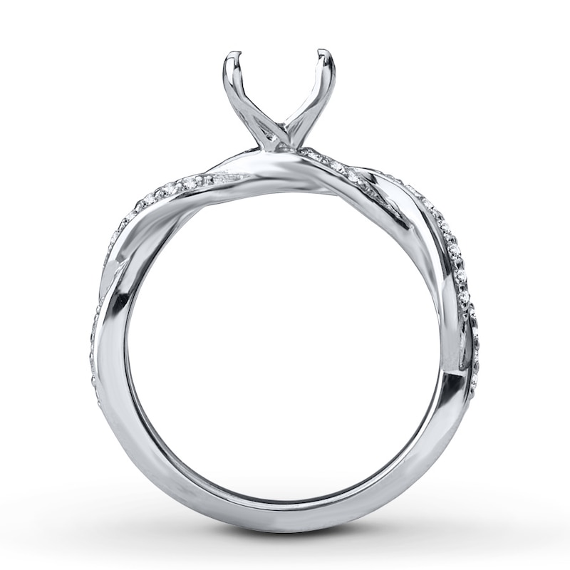 Main Image 2 of Previously Owned Diamond Ring Setting 1/6 ct tw Round-cut 14K White Gold