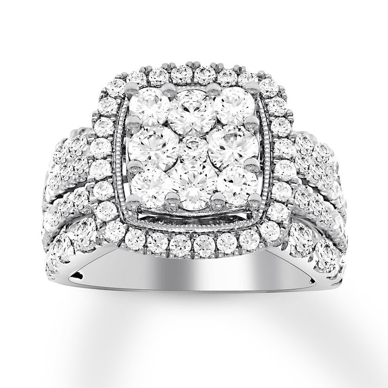 Main Image 1 of Previously Owned Diamond Engagement Ring 3 carat tw Round 14K White Gold