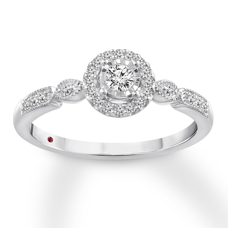 Previously Owned Diamond Promise Ring 1/ ct tw Round-cut 10K White Gold