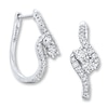 Thumbnail Image 1 of Previously Owned Ever Us Two-Stone Earrings 1-1/2 ct tw Diamonds 14K White Gold