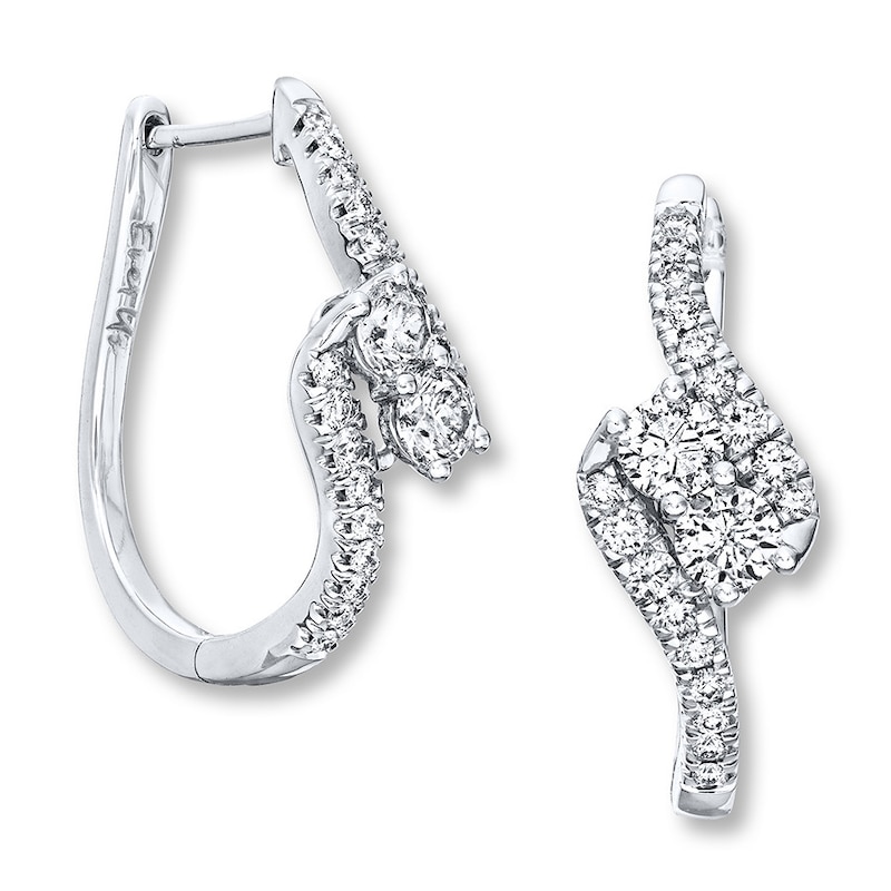 Previously Owned Ever Us Two-Stone Earrings 1-1/2 ct tw Diamonds 14K White Gold