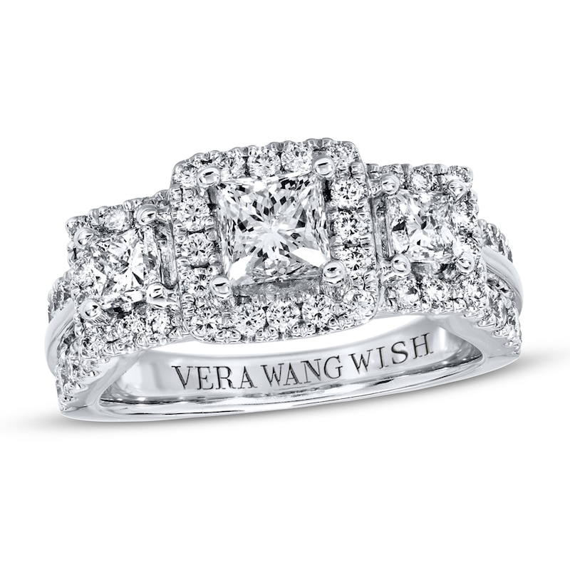 Previously Owned Vera Wang WISH Diamond 3-Stone Ring 2 ct tw 14K White Gold