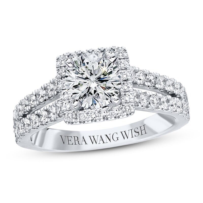 Main Image 3 of Previously Owned Vera Wang WISH Ring Setting 3/4 ct tw Diamonds 14K White Gold