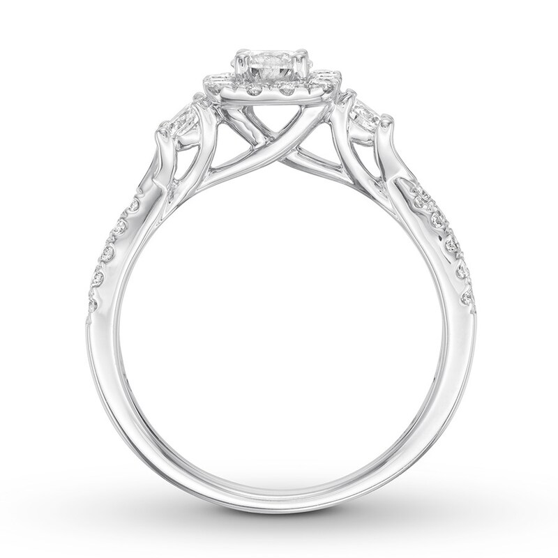 Main Image 2 of Previously Owned Diamond Engagement Ring 7/8 ct tw Round-cut 14K White Gold