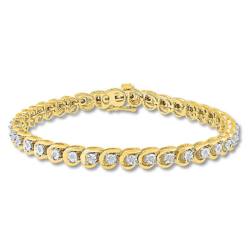 Main Image 1 of Previously Owned Diamond Bracelet 1/4 carat tw Round-cut 10K Yellow Gold