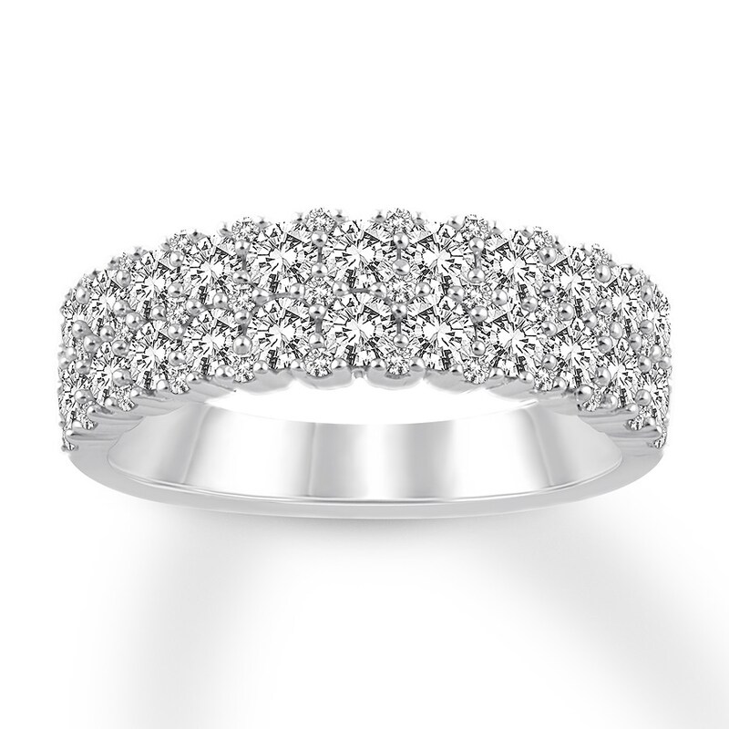 Main Image 1 of Previously Owned Diamond Anniversary Ring 1-1/2 ct tw Round 14K White Gold