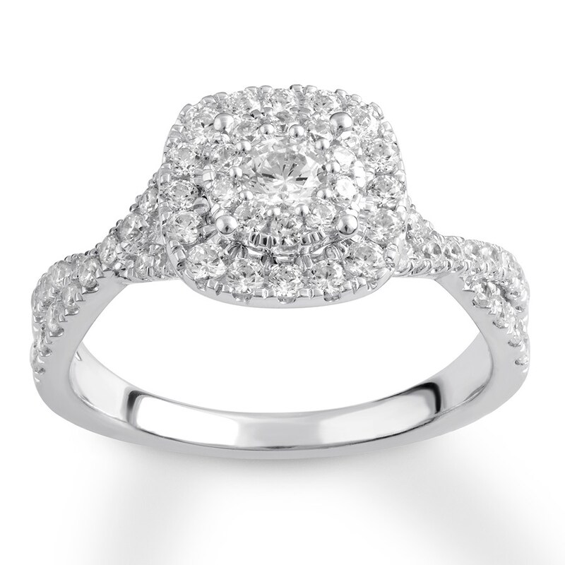 Main Image 1 of Previously Owned Diamond Engagement Ring 1 ct tw Round-cut 14K White Gold