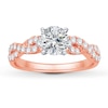 Thumbnail Image 3 of Previously Owned Diamond Engagement Ring Setting 1/2 ct tw 14K Rose Gold