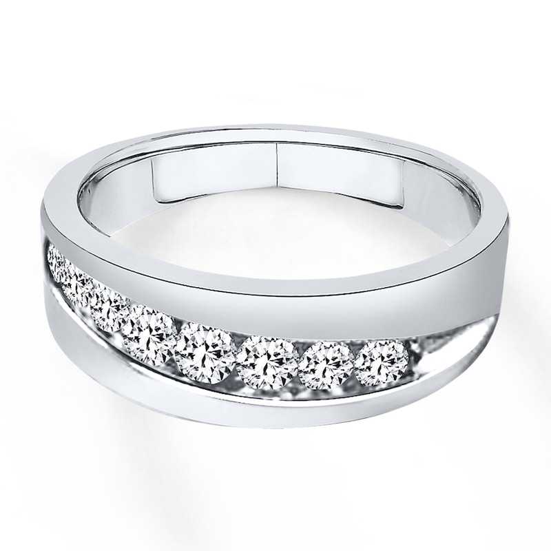 Previously Owned Men's Wedding Band 3/8 ct tw Diamonds 14K White Gold