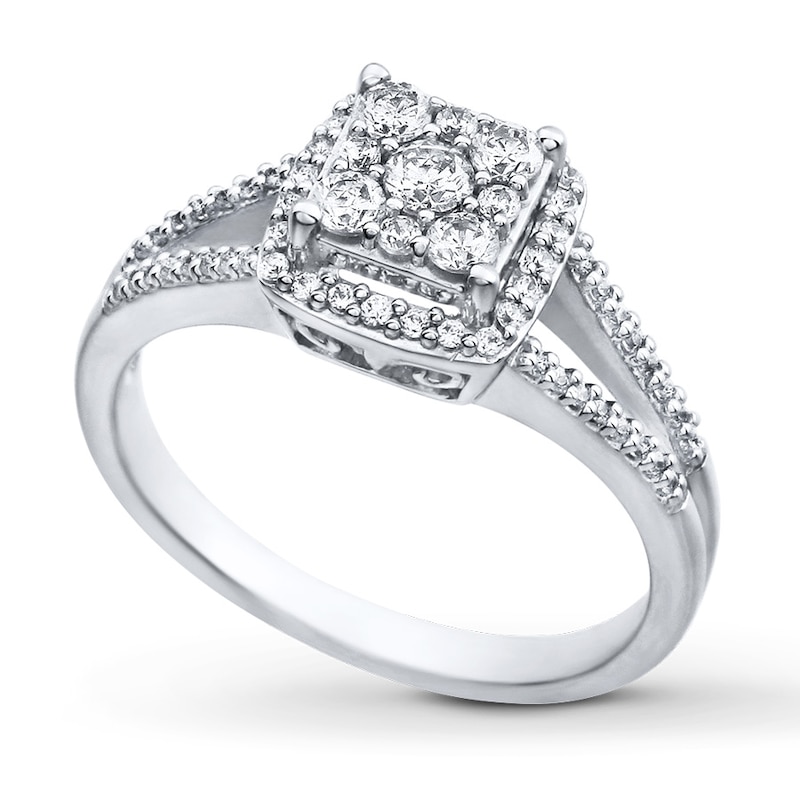 Main Image 1 of Previously Owned Diamond Ring 1/2 ct tw Round-cut 10K White Gold