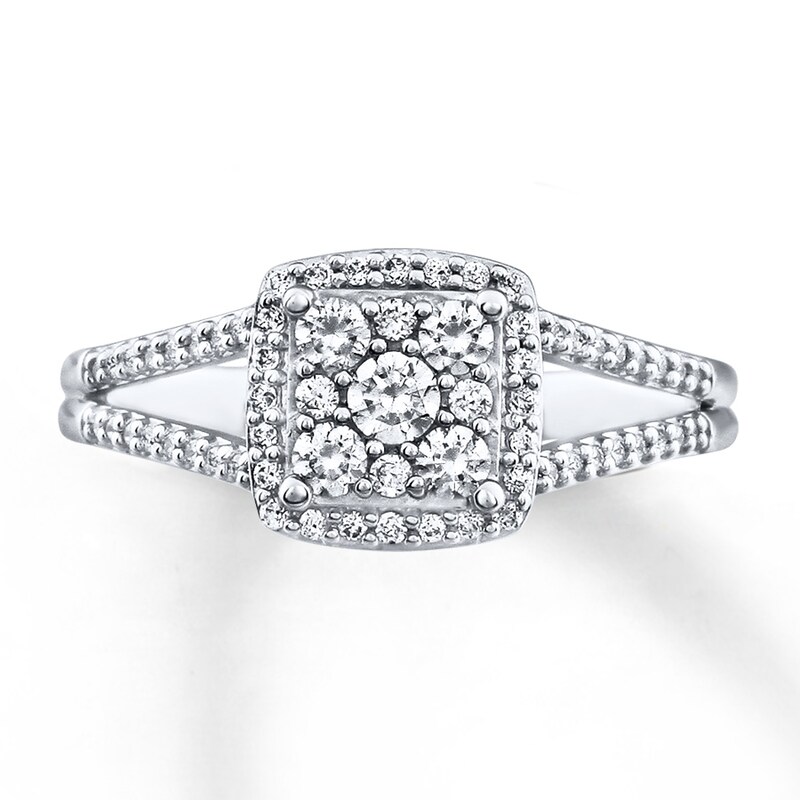 Main Image 3 of Previously Owned Diamond Ring 1/2 ct tw Round-cut 10K White Gold