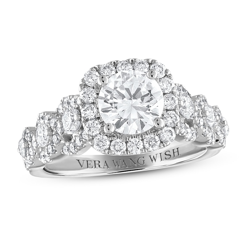 Main Image 1 of Previously Owned Vera Wang WISH Diamond Engagement Ring 2 ct tw Round 14K White Gold