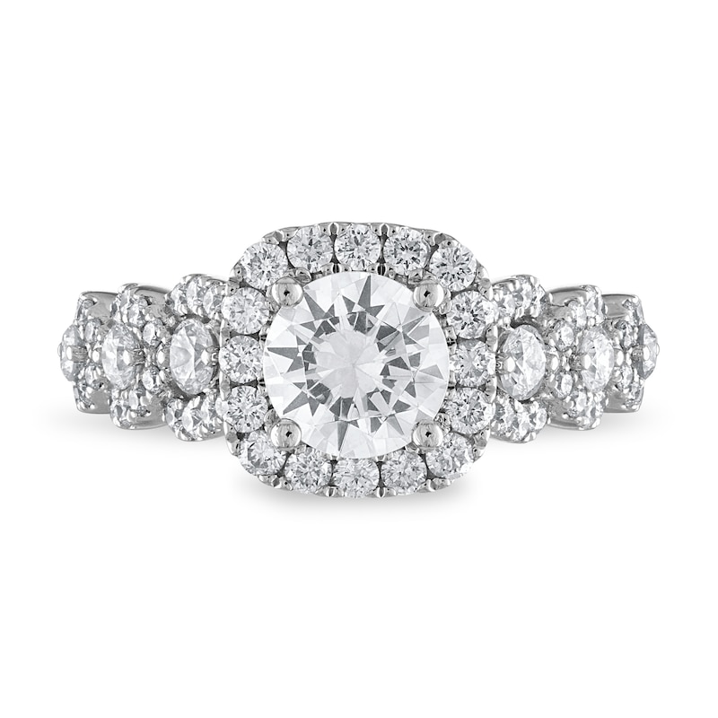 Main Image 3 of Previously Owned Vera Wang WISH Diamond Engagement Ring 2 ct tw Round 14K White Gold