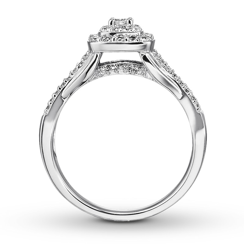 Main Image 2 of Previously Owned Diamond Promise Ring 1/2 carat tw Round 10K White Gold