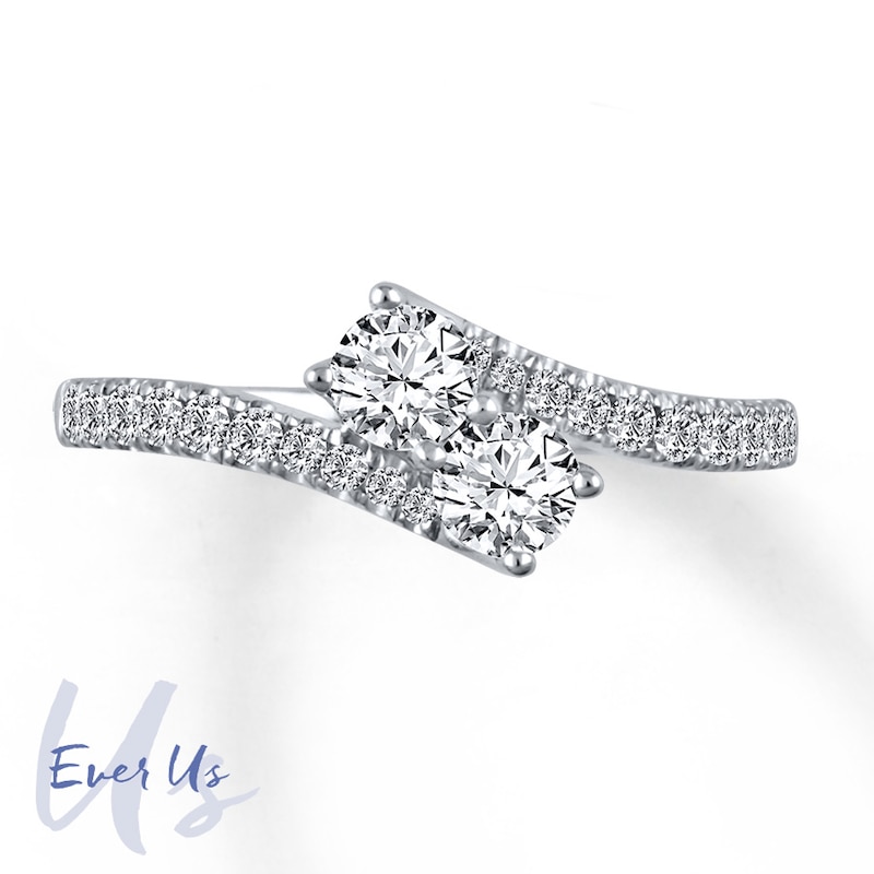 Previously Owned Ever Us Diamond Two-Stone Ring 3/4 ct tw 14K White Gold