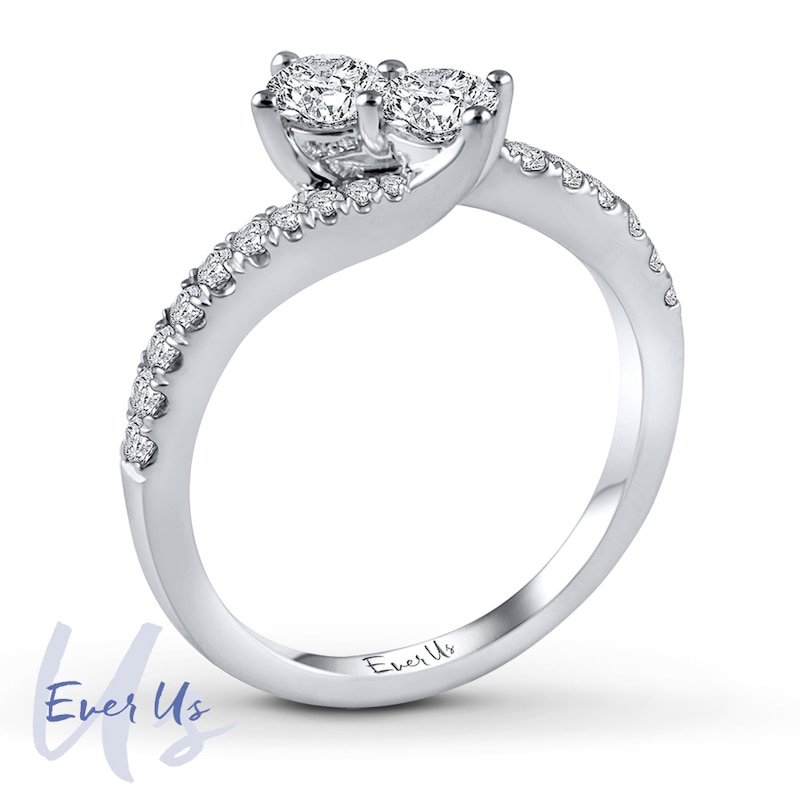 Main Image 2 of Previously Owned Ever Us Diamond Two-Stone Ring 3/4 ct tw 14K White Gold