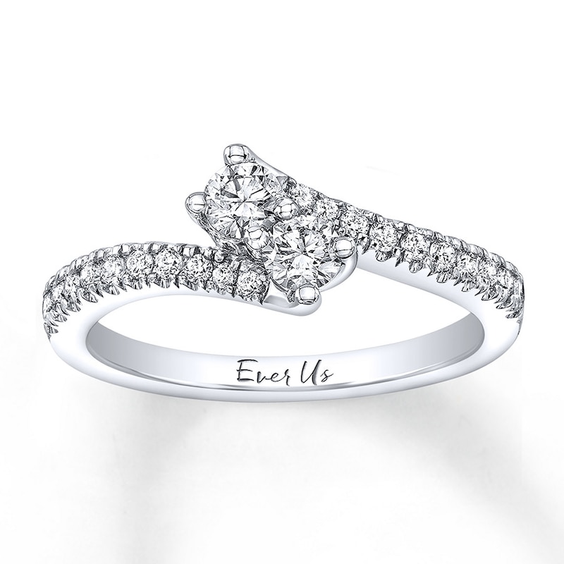 Main Image 1 of Previously Owned Ever Us SI2 Quality Two-Stone Ring 1/2 ct tw Diamonds 18K Gold