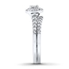 Thumbnail Image 3 of Previously Owned Diamond Bridal Set 7/8 ct tw Princess/Round 14K White Gold