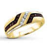 Thumbnail Image 1 of Previously Owned Brown/White Diamonds 3/8 ct tw Men's Ring 10K Yellow Gold