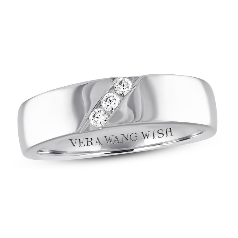 Main Image 1 of Previously Owned Vera Wang WISH Men's Diamond Band 1/6 ct tw 14K White Gold