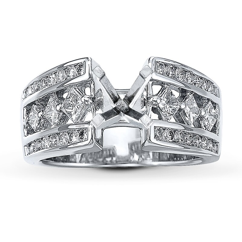 Main Image 1 of Previously Owned Diamond Ring Setting 1 ct tw Diamonds 14K White Gold