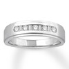 Thumbnail Image 1 of Previously Owned Men's Colorless Diamond Band 1/3 ct tw Round-cut 14K White Gold