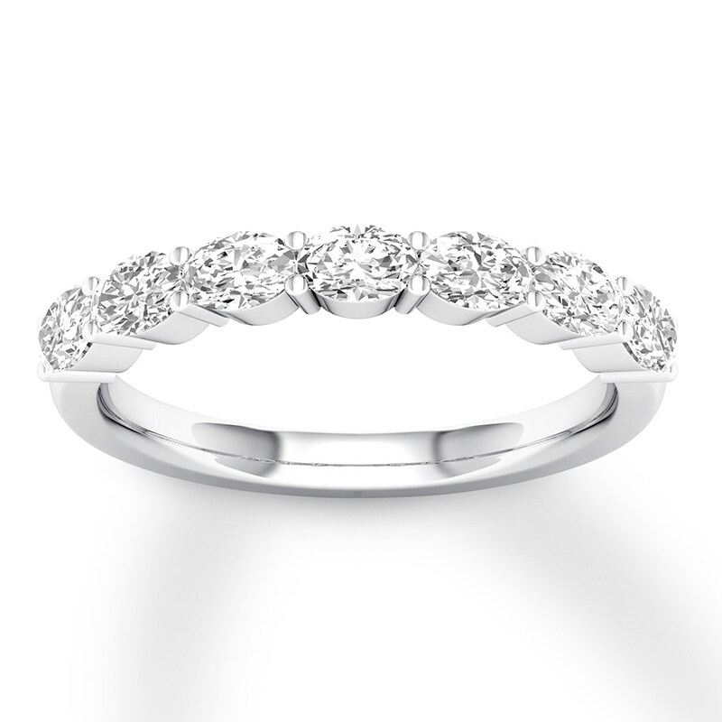 Main Image 1 of Previously Owned Diamond Anniversary Band 7/8 ct tw Oval 14K White Gold