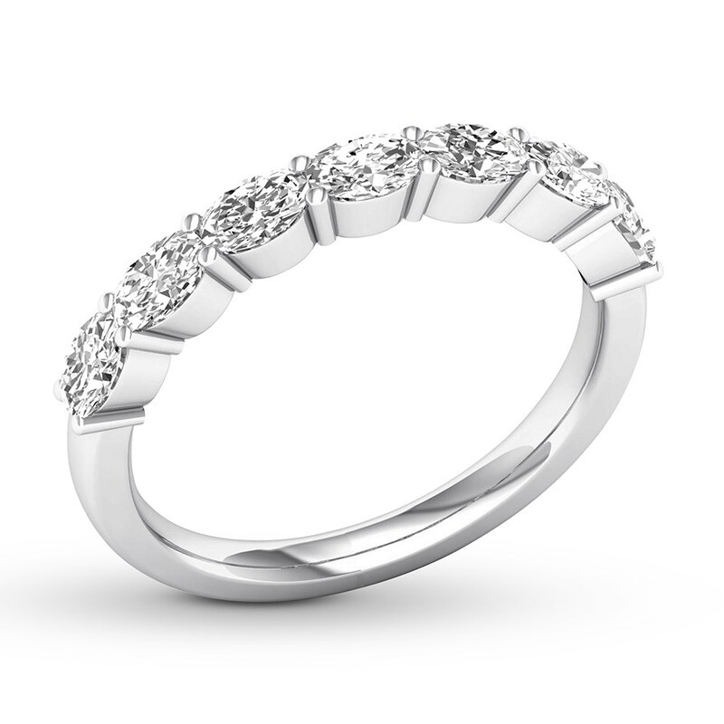 Main Image 4 of Previously Owned Diamond Anniversary Band 7/8 ct tw Oval 14K White Gold