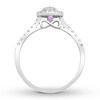 Thumbnail Image 2 of Previously Owned Diamond & Natural Pink Sapphire Promise Ring 1/3 carat tw Round 10K White Gold