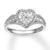 Thumbnail Image 1 of Previously Owned Diamond Heart Ring 3/4 Carat tw 14K White Gold