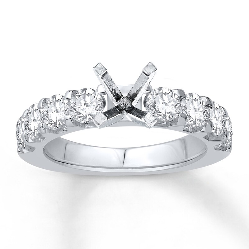Main Image 1 of Previously Owned Colorless Diamond Ring Setting 1-1/2 carat tw 14K White Gold