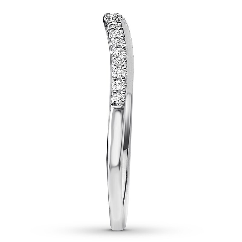 Main Image 3 of Previously Owned Diamond Wedding Band 1/10 carat tw Round 14K White Gold