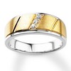 Thumbnail Image 1 of Previously Owned Men's Diamond Band 1/10 ct tw 10K Two-Tone Gold