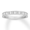 Thumbnail Image 0 of Previously Owned Diamond Anniversary Ring 1/2 ct tw Round/Baguette Platinum