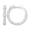 Thumbnail Image 1 of Previously Owned Diamond Hoop Earrings 1-1/3 ct tw Round 14K White Gold
