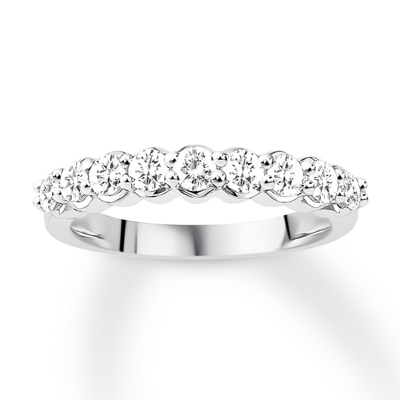 Main Image 1 of Previously Owned Diamond Anniversary Ring 3/4 carat tw Round 14K White Gold