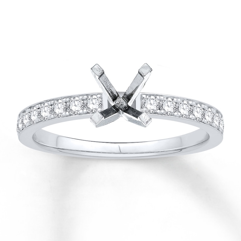 Main Image 1 of Previously Owned Diamond Ring Setting 1/3 ct tw Round 14K White Gold