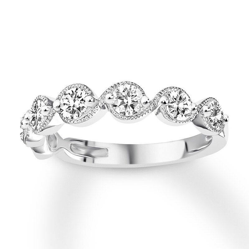 Main Image 1 of Previously Owned Diamond Anniversary Ring 7/8 ct tw Round 14K White Gold