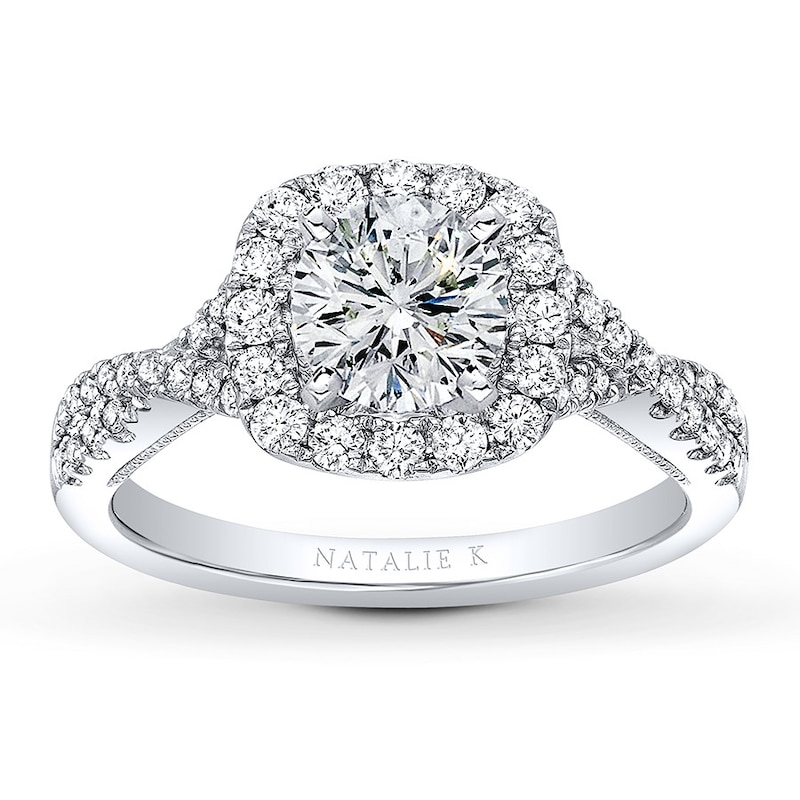 Main Image 3 of Previously Owned Natalie K Ring Setting 1/2 ct tw Diamonds 14K White Gold
