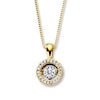Thumbnail Image 1 of Previously Owned Diamonds in Rhythm 1/5 ct tw Necklace 10K Yellow Gold