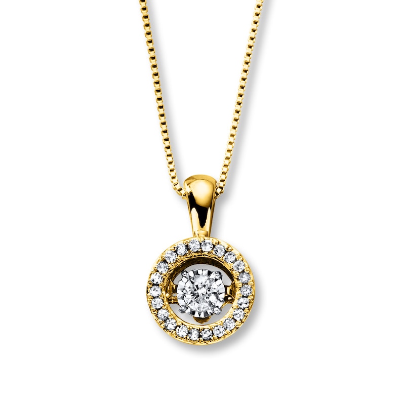 Main Image 1 of Previously Owned Diamonds in Rhythm 1/5 ct tw Necklace 10K Yellow Gold
