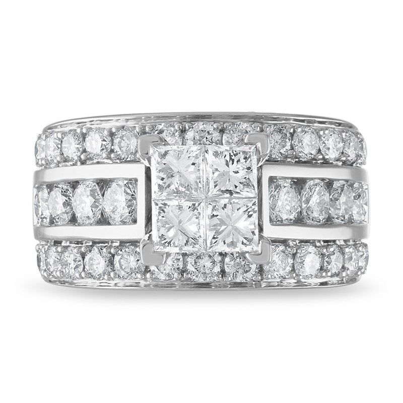 Main Image 3 of Previously Owned Diamond Engagement Ring 3-1/2 ct tw Princess/Round 14K White Gold